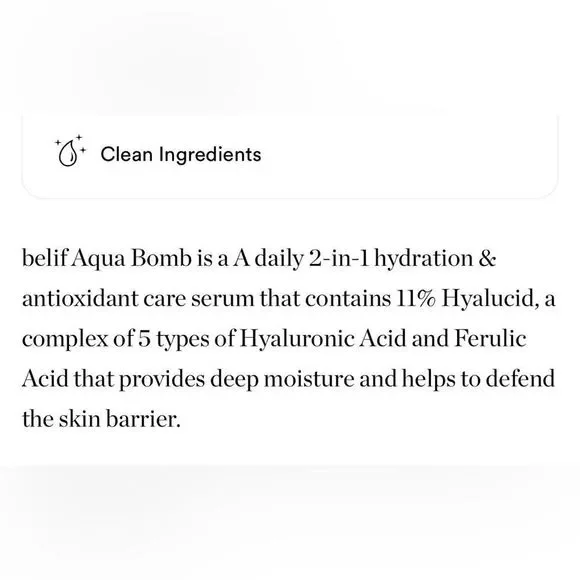 $7❤️‍🔥 Belif Aqua Bomb Hyalucid 11% Serum Travel Size 💧 NEW Hyaluronic Acid - Picture 3 of 6